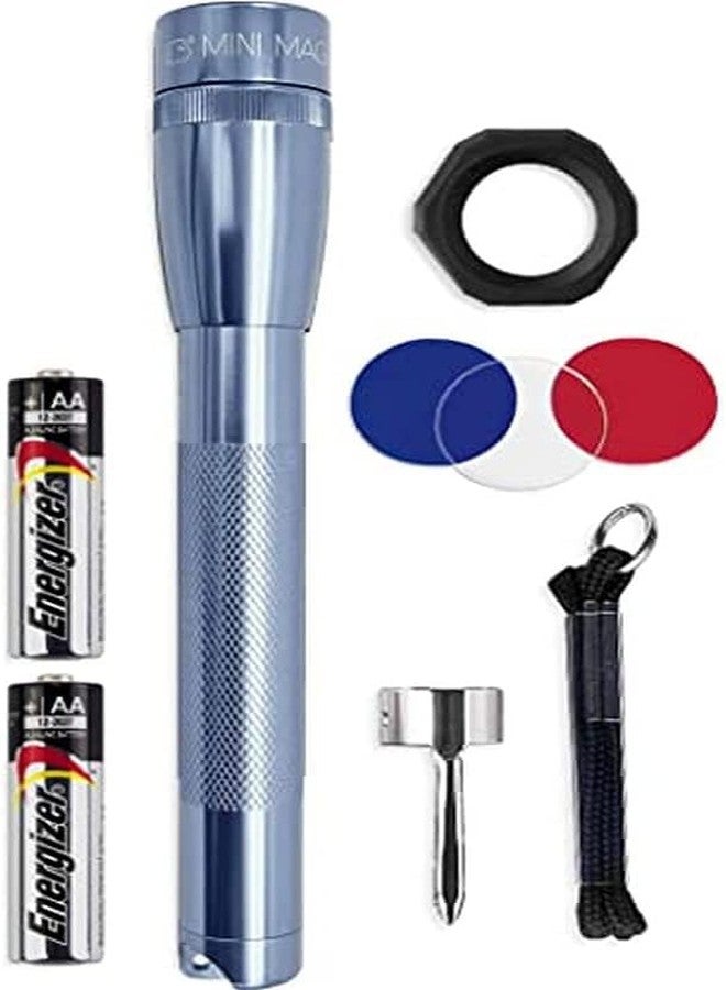 MagLite Mini LED Flashlight - Ultra Bright 127 Lumens, Adjustable Beam, Water-Resistant IPX4, Shock Resistant, 2 Power Modes, includes 2 AA Premium Alkaline Batteries - (Combo Pack, Gray) - Image 1